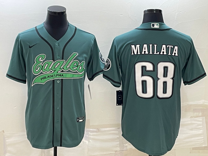 Men’s Philadelphia Eagles Jordan Mailata #68 Midnight Green Jersey Joint Edition