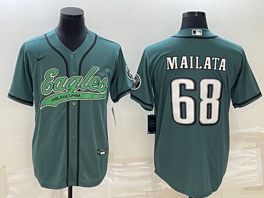 Men’s Philadelphia Eagles Jordan Mailata #68 Midnight Green Jersey Joint Edition