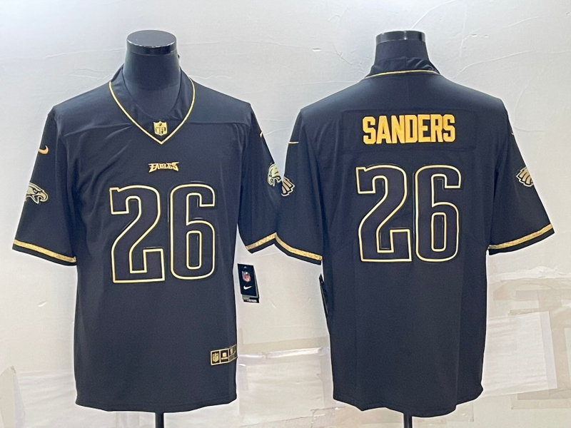 Men’s Philadelphia Eagles Miles Sanders #26 Black Jersey