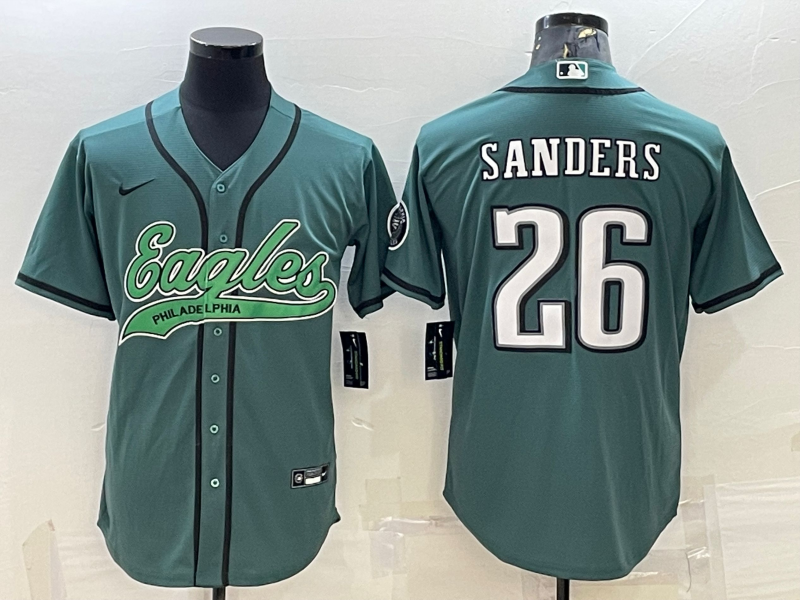 Men’s Philadelphia Eagles Miles Sanders #26 Midnight Green Jersey Joint Edition