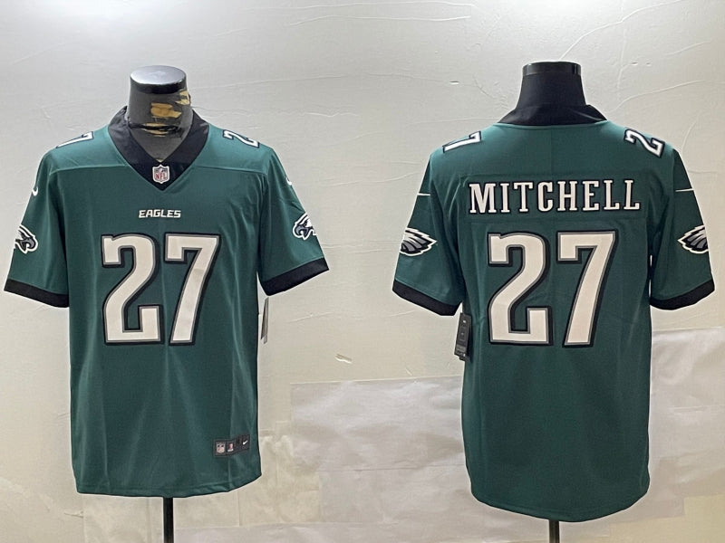 Men’s Philadelphia Eagles Quinyon Mitchell #27 Midnight Green Jersey