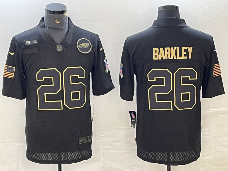 Men’s Philadelphia Eagles Saquon Barkley #26 Black Alternate Jersey