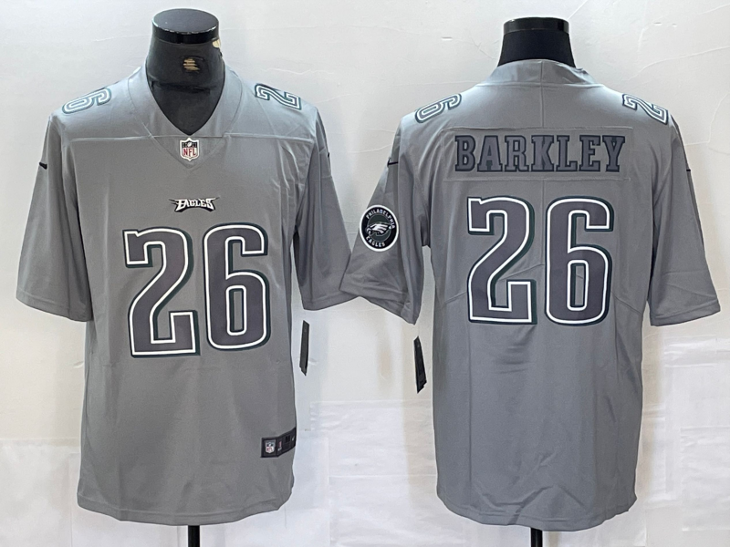 Men’s Philadelphia Eagles Saquon Barkley #26 Gray Atmosphere Jersey