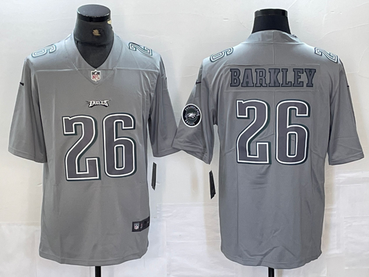Men’s Philadelphia Eagles Saquon Barkley #26 Gray Atmosphere Jersey