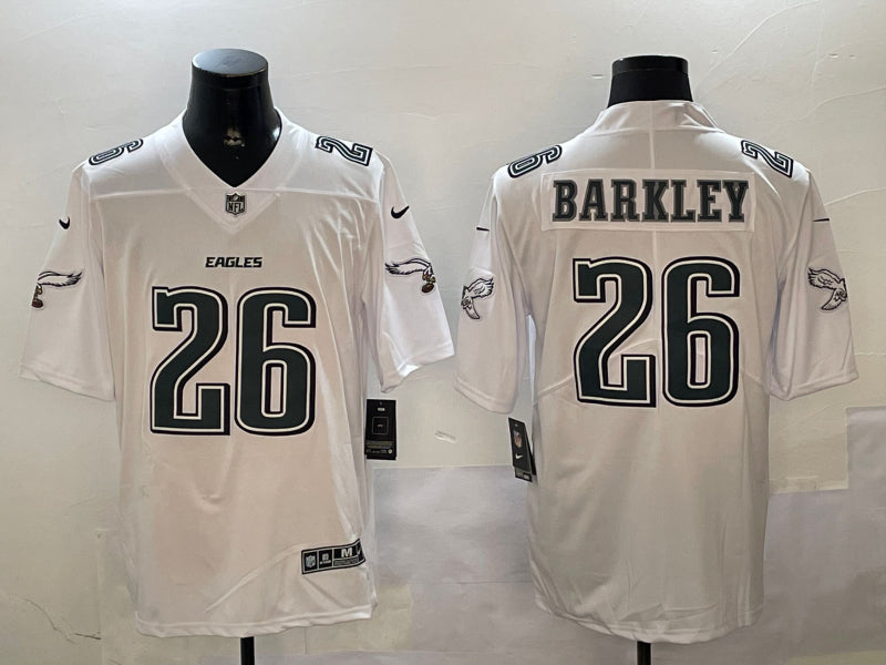 Men’s Philadelphia Eagles Saquon Barkley #26 Tundra White Jersey