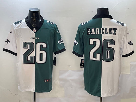 Men’s Philadelphia Eagles Saquon Barkley #26 White/Green Jersey