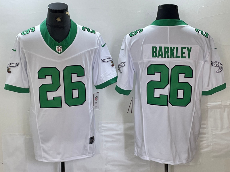 Men’s Philadelphia Eagles Saquon Barkley #26 White Vapor F.U.S.E. Limited Jersey