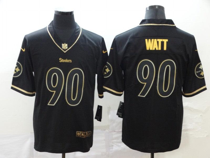 Men’s Pittsburgh Steelers #90 T.J. Watt Black Authentic Jersey