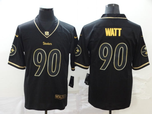 Men’s Pittsburgh Steelers #90 T.J. Watt Black Authentic Jersey
