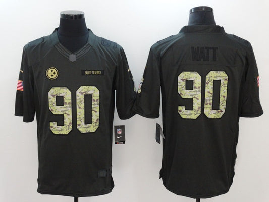 Men’s Pittsburgh Steelers #90 T.J. Watt Black Team Jersey