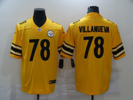 Men’s Pittsburgh Steelers Alejandro Villanueva #78 Gold Inverted Team Jersey