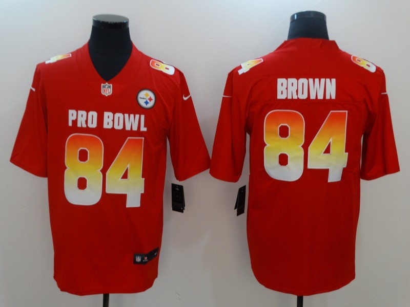 Men’s Pittsburgh Steelers Antonio Brown #84 Red Jersey