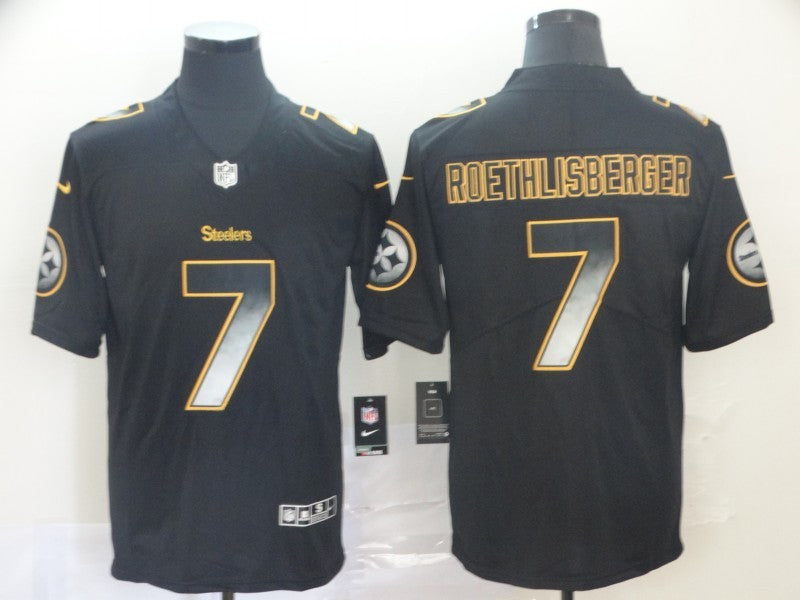 Men’s Pittsburgh Steelers Ben Roethlisberger #7 Black Authentic Jersey