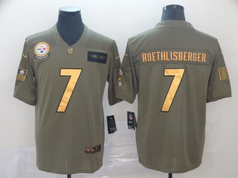 Men’s Pittsburgh Steelers Ben Roethlisberger #7 Brown Jersey