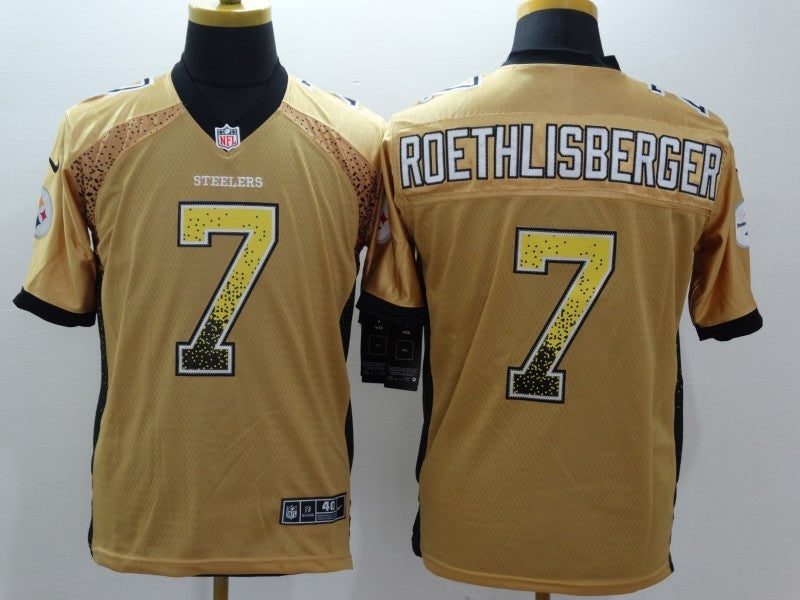Men’s Pittsburgh Steelers Ben Roethlisberger #7 Gold Jersey