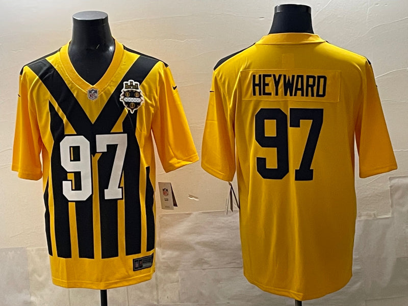 Men’s Pittsburgh Steelers Cameron Heyward #97 Gold Alternate 1933 Throwback Jersey