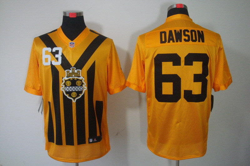 Men’s Pittsburgh Steelers Dermontti Dawson #63 Gold Jersey