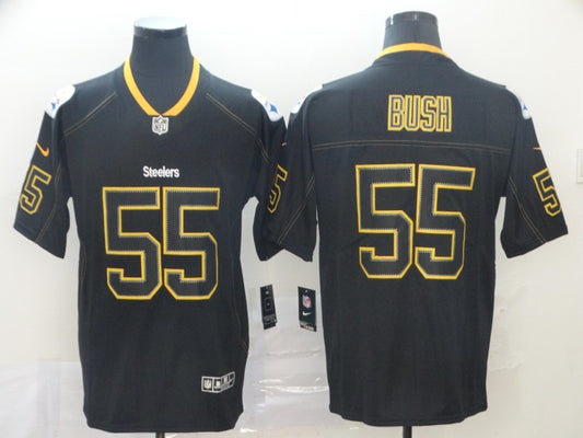 Men’s Pittsburgh Steelers Devon Bush Jr. #55 Black Alternate Jersey
