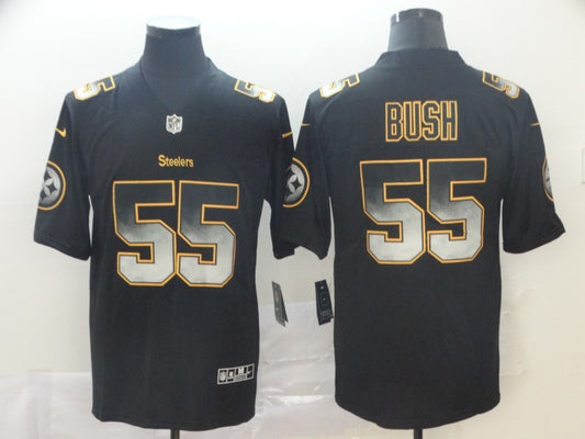 Men’s Pittsburgh Steelers Devon Bush Jr. #55 Black Authentic Jersey