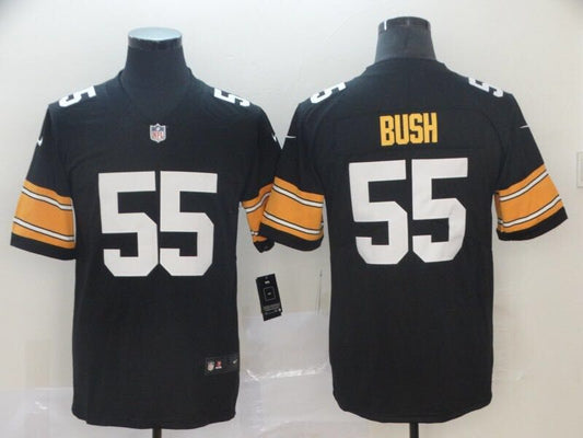Men’s Pittsburgh Steelers Devon Bush Jr. #55 Black Jersey