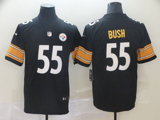 Men’s Pittsburgh Steelers Devon Bush Jr. #55 Black Jersey