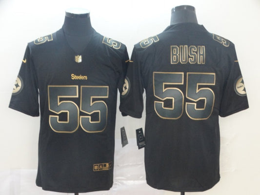 Men’s Pittsburgh Steelers Devon Bush Jr. #55 Black Jersey
