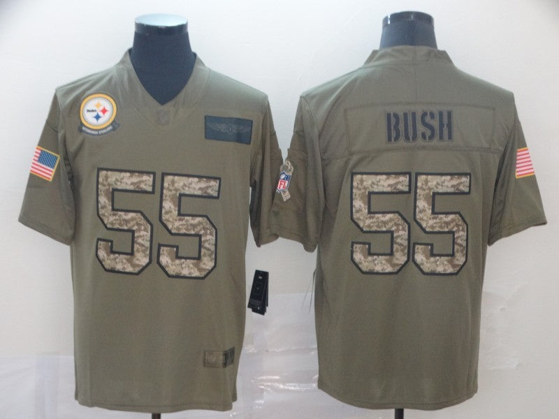 Men’s Pittsburgh Steelers Devon Bush Jr. #55 Brown Jersey