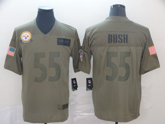 Men’s Pittsburgh Steelers Devon Bush Jr. #55 Brown Jersey