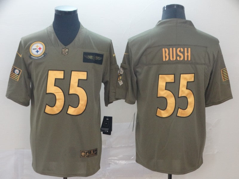 Men’s Pittsburgh Steelers Devon Bush Jr. #55 Brown Jersey