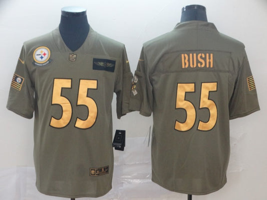 Men’s Pittsburgh Steelers Devon Bush Jr. #55 Brown Jersey