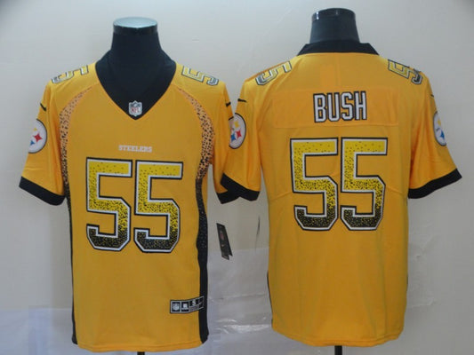 Men’s Pittsburgh Steelers Devon Bush Jr. #55 Gold Jersey