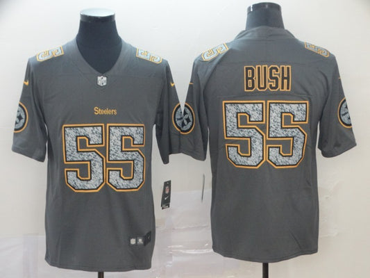 Men’s Pittsburgh Steelers Devon Bush Jr. #55 Gray Jersey