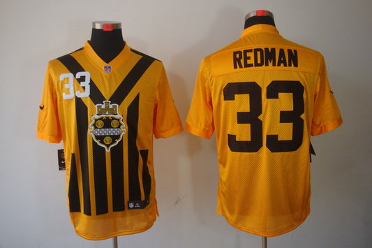 Men’s Pittsburgh Steelers Isaac Redman #33 Gold Jersey