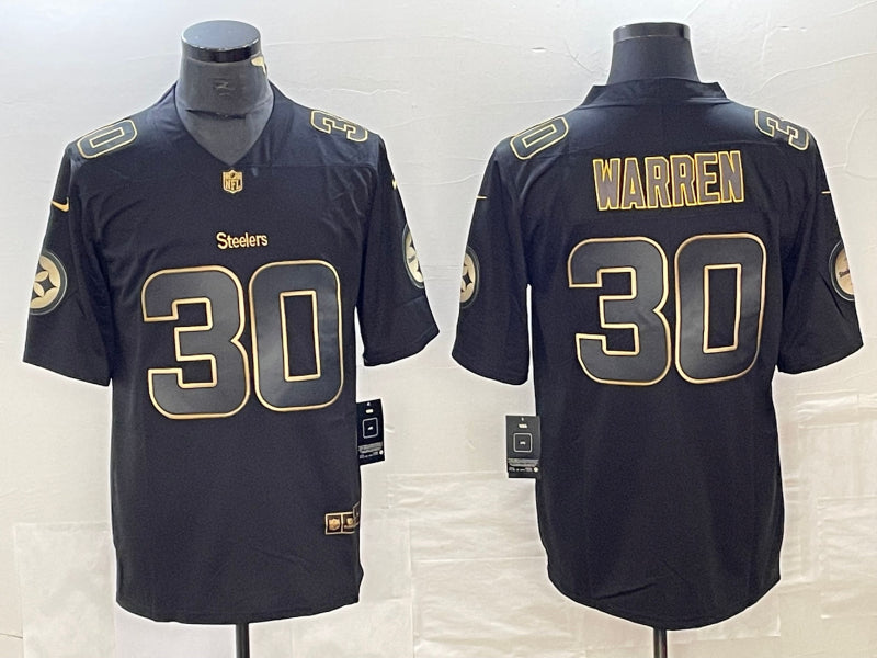 Men’s Pittsburgh Steelers Jaylen Warren #30 Black Team Jersey