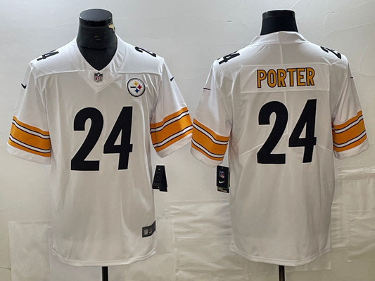 Men’s Pittsburgh Steelers Joey Porter Jr. #24 White Jersey