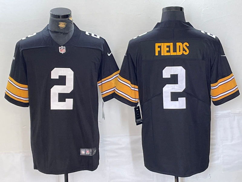 Men’s Pittsburgh Steelers Justin Fields #2 Black Jersey