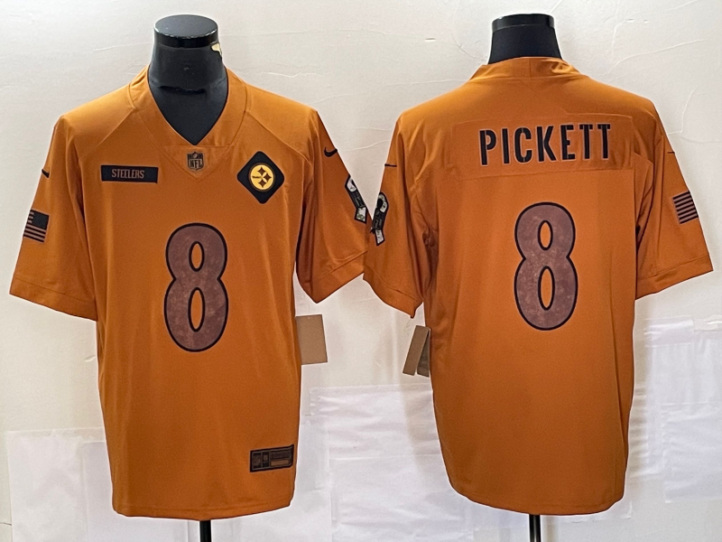 Men’s Pittsburgh Steelers Kenny Pickett #8 Brown 2023 Salute To Service Limited Jersey