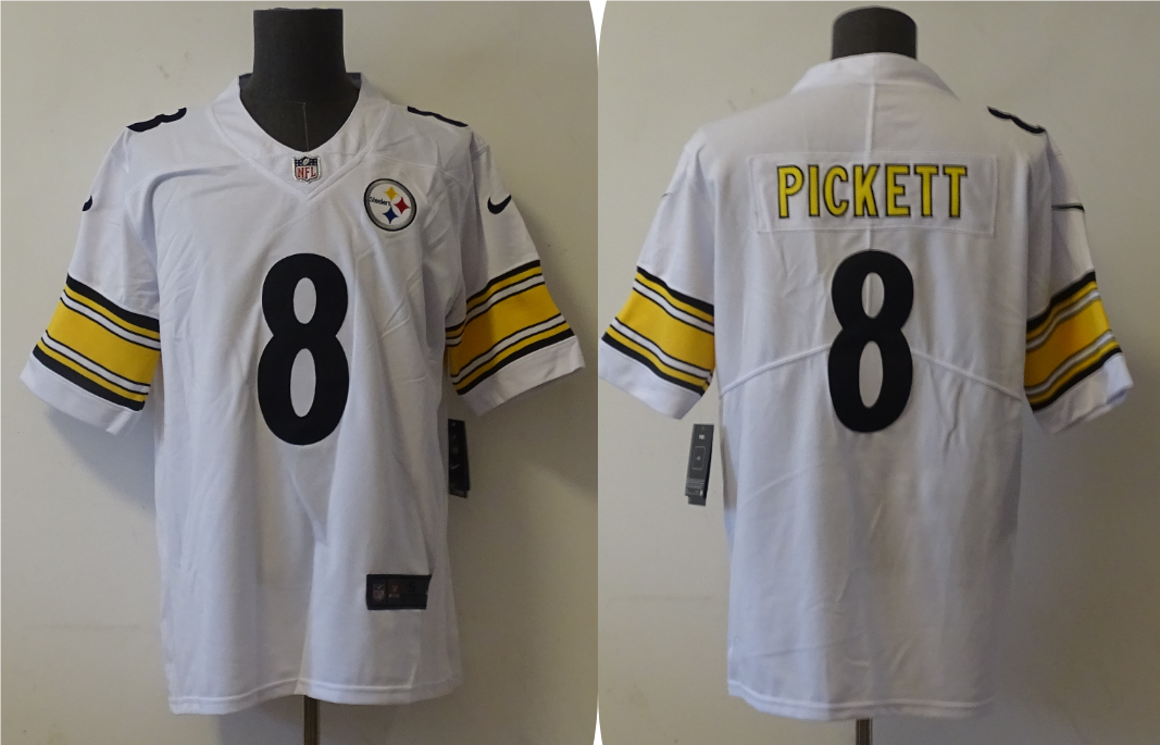 Men’s Pittsburgh Steelers Kenny Pickett #8 White Jersey