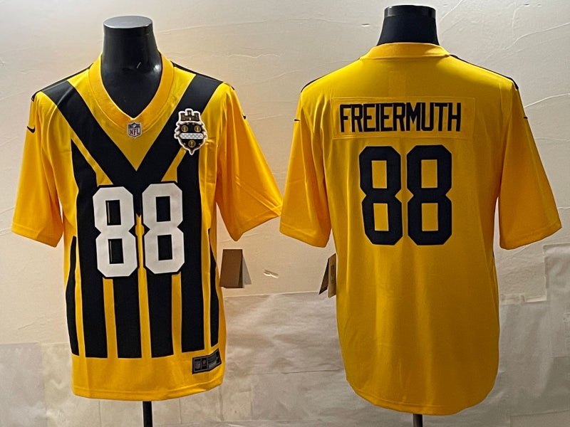 Men’s Pittsburgh Steelers Pat Freiermuth #88 Gold Alternate 1933 Throwback Jersey