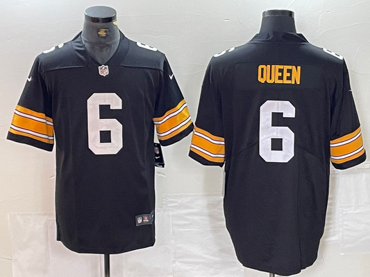 Men’s Pittsburgh Steelers Patrick Queen #6 Black Jersey
