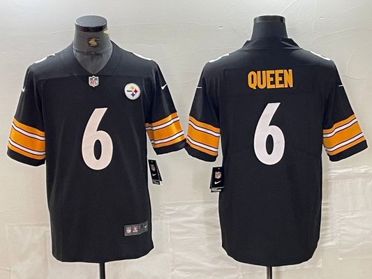 Men’s Pittsburgh Steelers Patrick Queen #6 Black Jersey