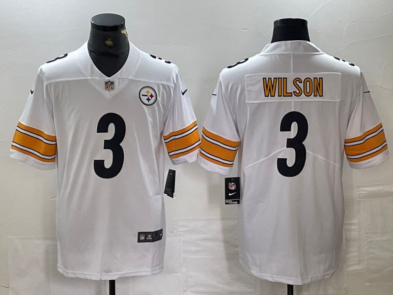 Men’s Pittsburgh Steelers Russell Wilson #3 White Jersey