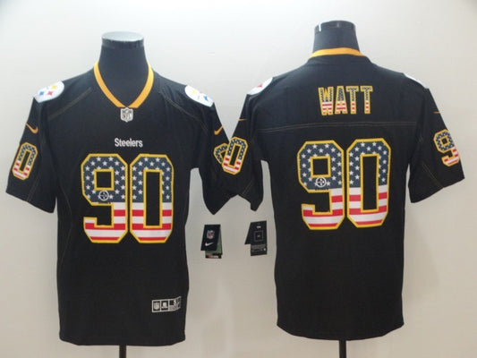 Men’s Pittsburgh Steelers T.J. Watt #90 Black Authentic Jersey