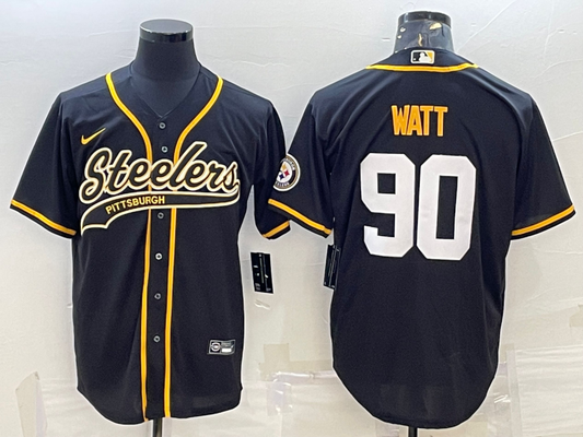 Men’s Pittsburgh Steelers T.J. Watt #90 Black Jersey Joint edition