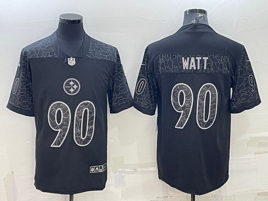 Men’s Pittsburgh Steelers T.J. Watt #90 Black Retired RFLCTV Limited Jersey