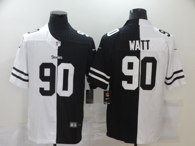 Men’s Pittsburgh Steelers T.J. Watt #90 Black/White Jersey