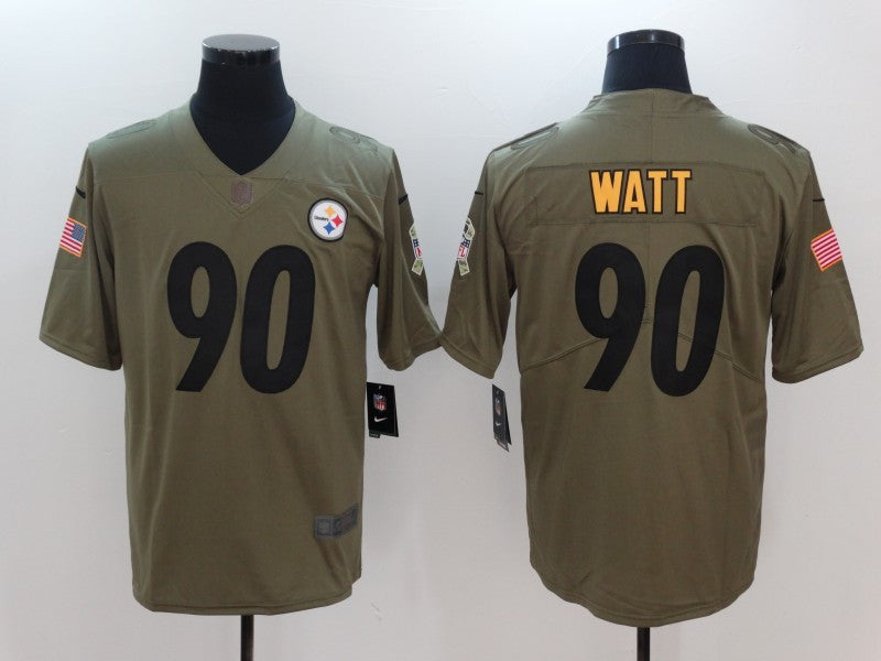 Men’s Pittsburgh Steelers T.J. Watt #90 Brown Jersey
