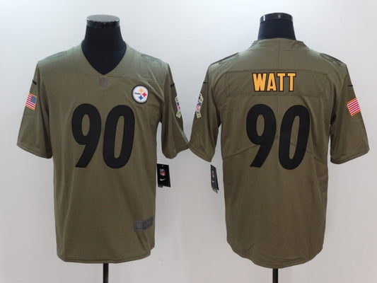Men’s Pittsburgh Steelers T.J. Watt #90 Brown Jersey