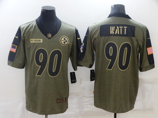 Men’s Pittsburgh Steelers T.J. Watt #90 Brown Jersey