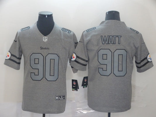 Men’s Pittsburgh Steelers T.J. Watt #90 Gray Jersey